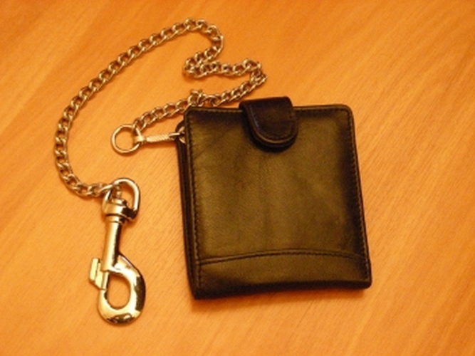 Black Leather Chain Wallet – JDL For Leather